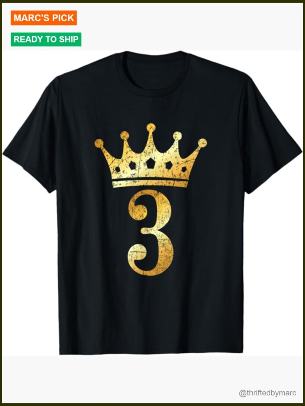 3rd Birthday Crown Number 3 T-Shirt Classic Fit Short Sleeve Tee
